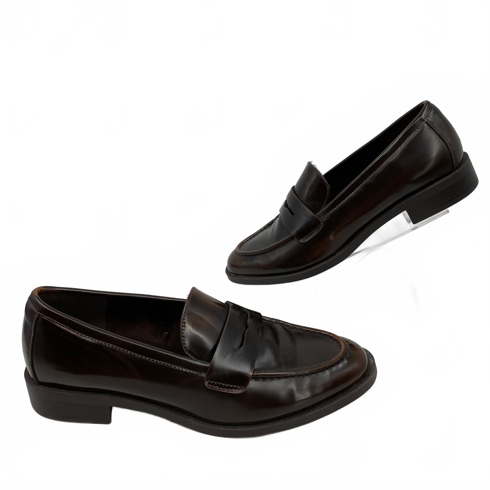 Zara Loafers Classic | Women's 39EU Brown Faux Leather